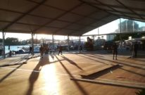 drveni pod s aluminijskom podnicom za najam
